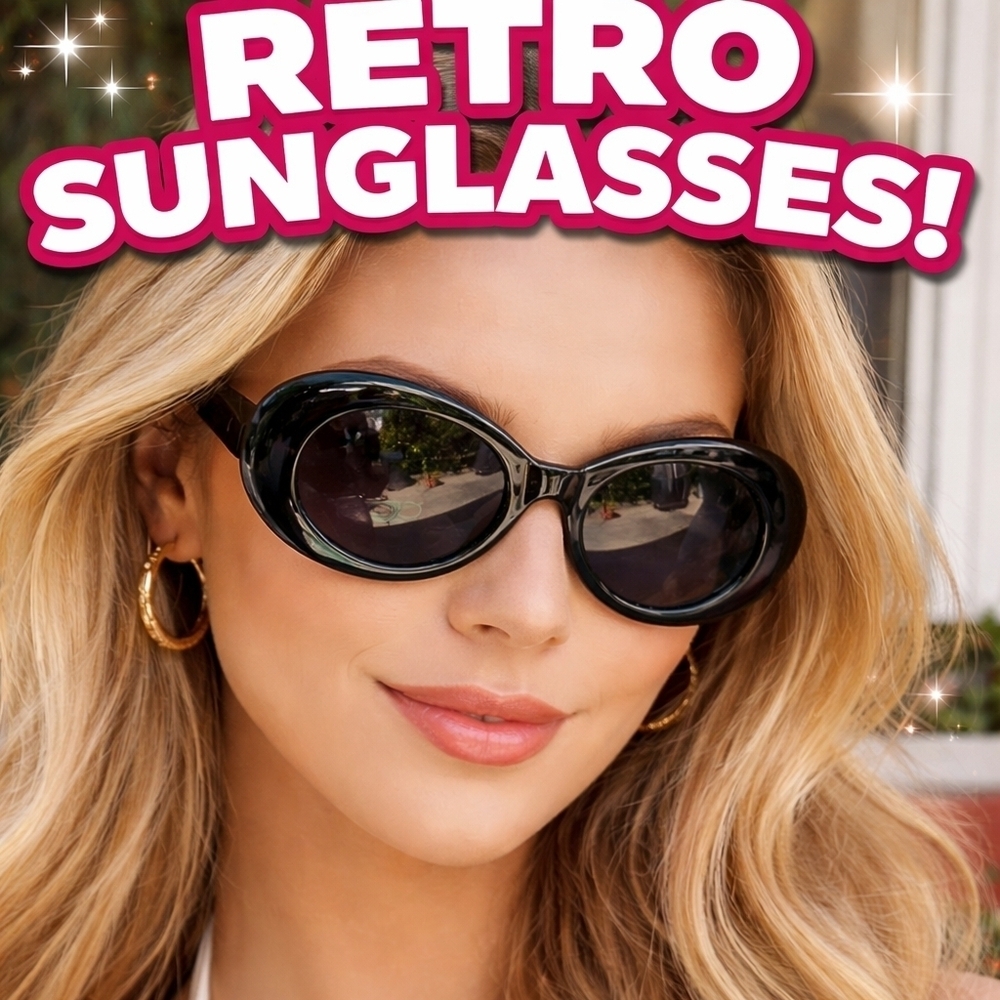Retro look sunglasses with case. 5 star rated